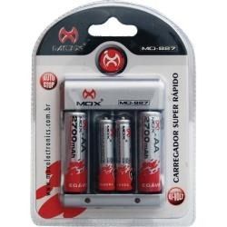 Pilha Recarregavel + Carregador 4 Pilhas Aa + Aaa 2700 Mah